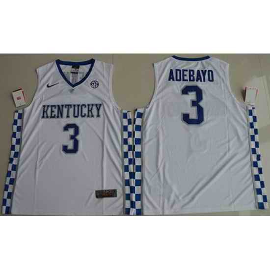Wildcats #3 Edrice Adebayo White Basketball Elite Stitched NCAA Jersey